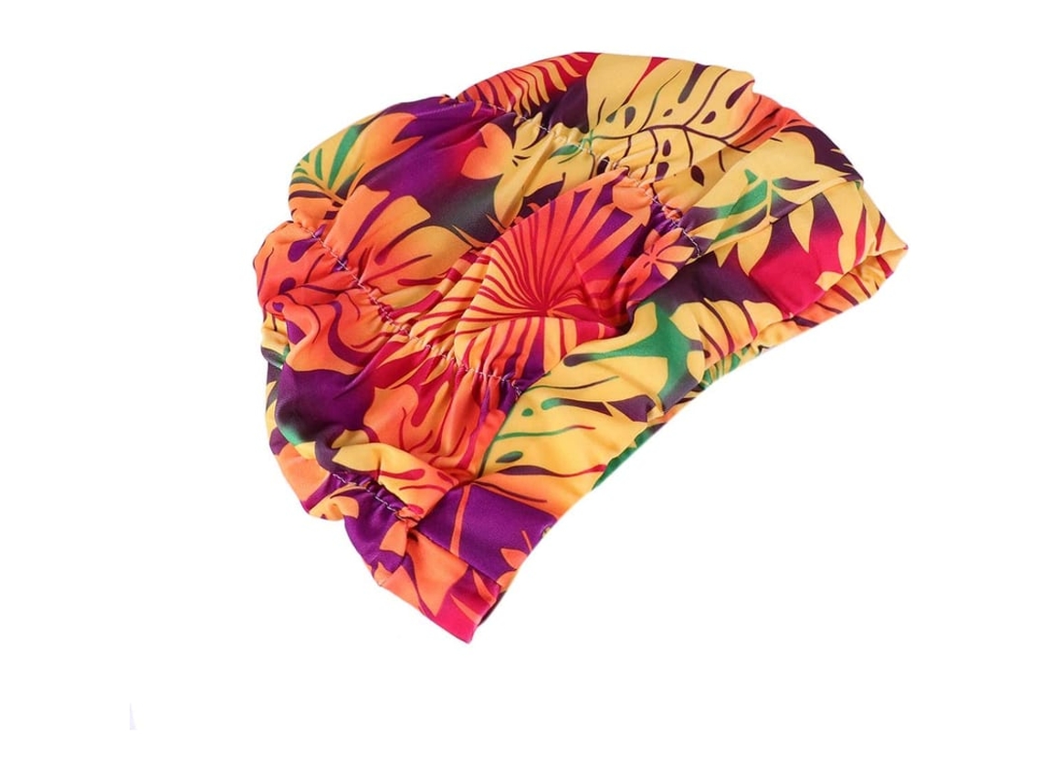 Boné De Natação Com Flor De Renda Para Cabelo Longo Acessório De Natação 1 Peça Laranja