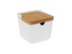 Açucareiro com Tampa Bambu Cerâmica 11,2 X 10,3 X 11,2 Cm