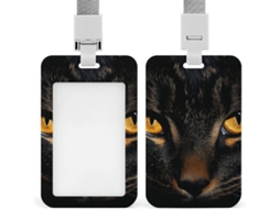 Porta Crachá Estilo Gato Bravo, Protetor De Cartão Vertical Com Cordão, Capa Plástica Impermeável, Porta Crachá, Estojo