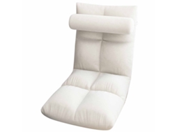 Poltrona de Piso Ajustável com Apoio Lumbar Plegável Sofa Cadeira para Jogos Branco | S/MARCA