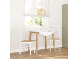 Vidaxl Cadeiras De Jantar 2 Pcs Madeira De Seringueira Maciça Branco