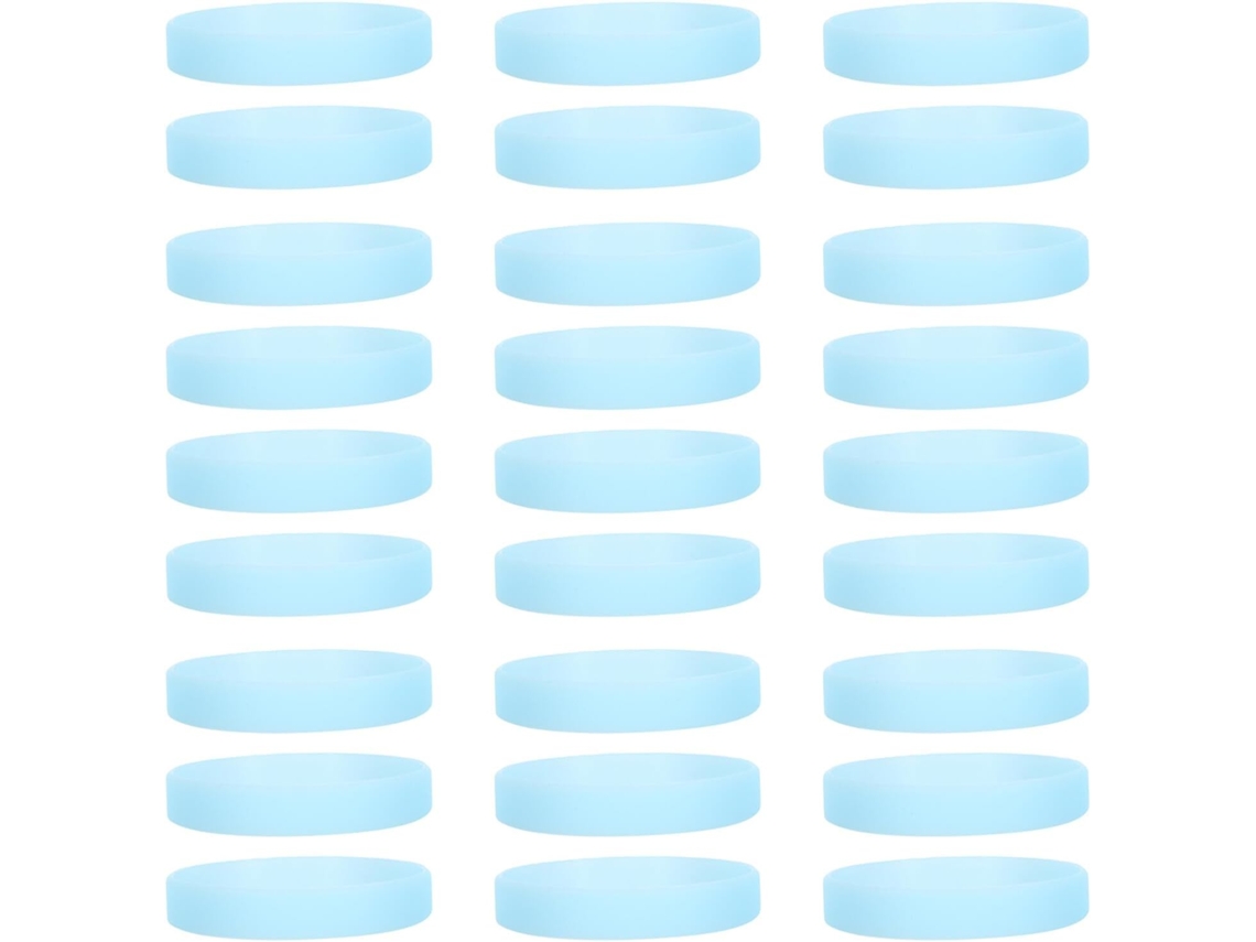 Pulseiras de silicone fluorescentes Ukcoco para adultos, não escuras, pacote com 40 unidades, azul luminoso