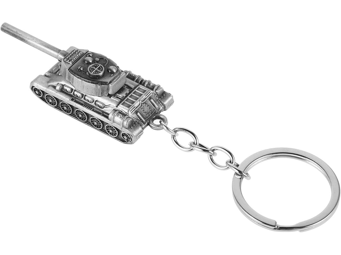 Chaveiro 3d De Tanque Em Liga Prateada