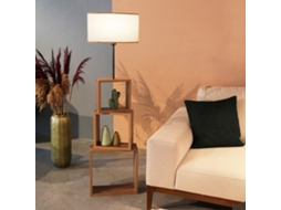 Candeeiro de Pé LUX.PRO Mansfield (140 x Ø 37 cm - Tecido / Metal - Creme )