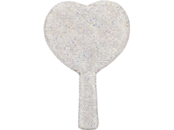 Espelho De Bolso Em Formato De Coração Com Strass, Espelho Cosmético De Um Lado Para Viagens E