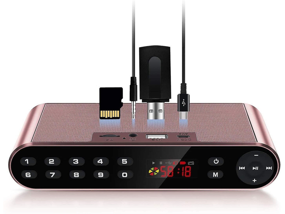 Coluna Bluetooth YIZHOOD Rosa Ouro
