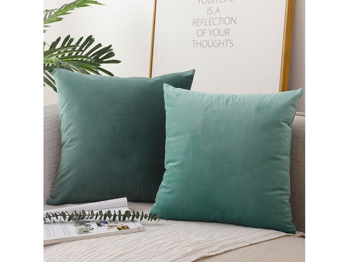 2026 funda de Almohada de Terciopelo de Duas Peças, Suave e Luxuosa, Cor Verde Cipreste, 40x40 Cm