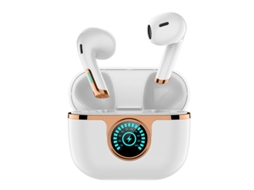 Fones De Ouvido Sem Fio Bluetooth, Fones De Ouvido 5.3, Fones De Ouvido Com Cancelamento De Ruído Enc, Branco