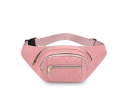 Bolsa de Cintura Feminino em Tecido Oxford Ajustável com Múltiplos Bolsos,rosa DIGITALLAB