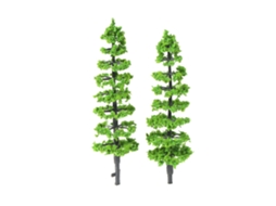 Mali 10 Peças Miniaturas de Árvores de Pinheiro em Plástico para Paisagens, Layouts Ferroviários e Modelos Arquitetônicos Escala 1:100 1:150