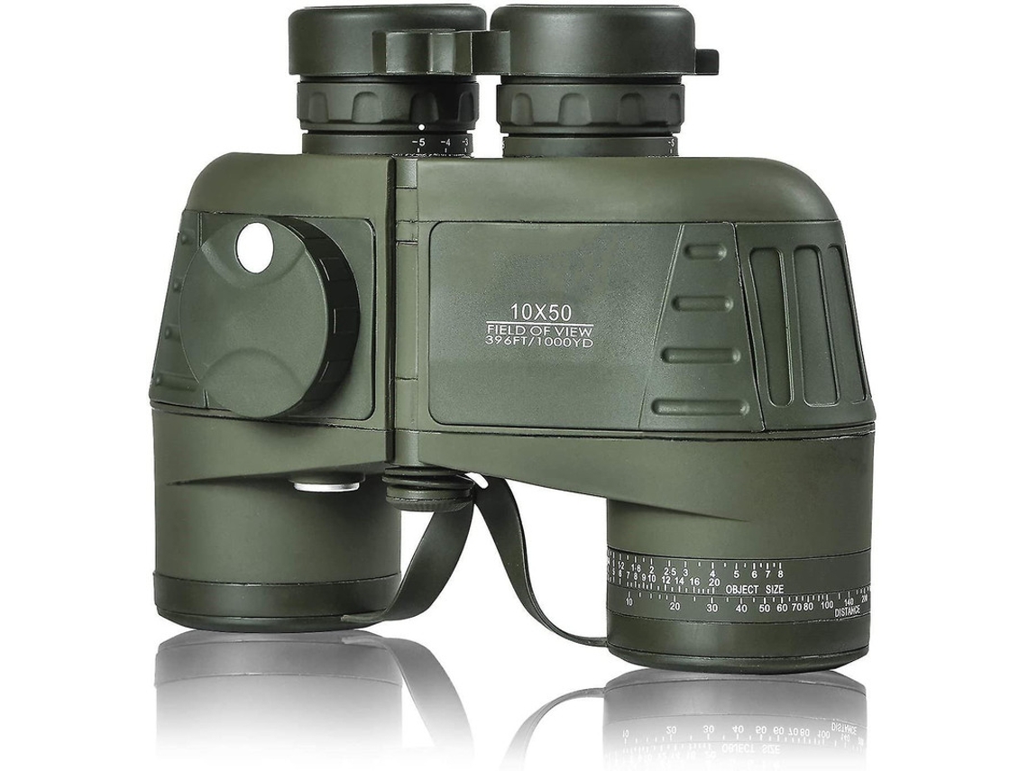 Binóculos Marinhos Militares Ip68 Anti Embaçante 10x50 Telêmetro Bússola Navegação Canoagem Pesca Exército Verde Bestvite