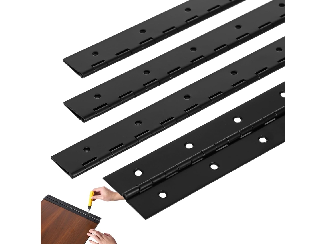 Conjunto De 4 Dobradiças Piano 15,75 X 1,97 Polegadas, Contínuas Aço