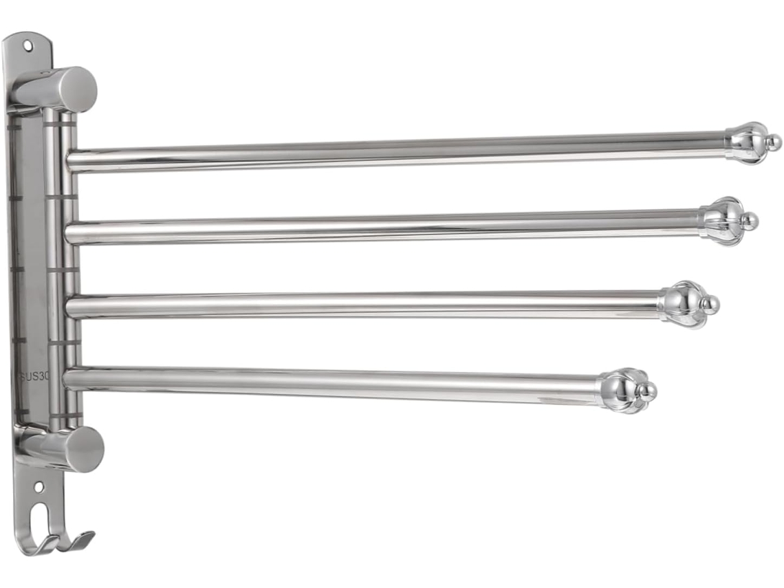 Suporte Giratório Para Toalhas Em Aço Inoxidável, Com Design Perfurado, Ideal Para Banheiro E Cozinha Durável