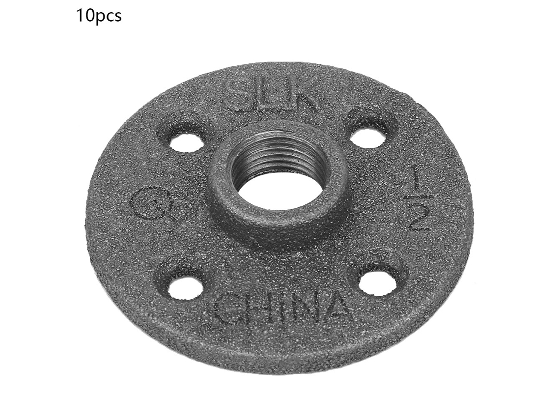 10pcs Flange Base Ndztl-15 Rosca 1/2 Aço 4 Furos Fittings Tubo Ferro Industrial