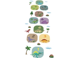 Adesivo De Chão Divertido Com Dinossauro, Números De Plástico Resistente, Decorativo