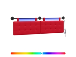 Conjunto 1 Cabeceira Suspensa Vidaxl Vermelho Couro Sintético (170 X 55 X 5 Cm)