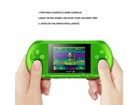 Consola Crianças Cor Verde Videojogos Incluí 150 Jogos Bateria Recarregável