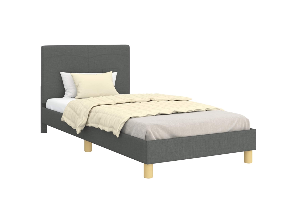 Estrutura de Cama Infantil com Cabeceira Cinza Escuro Tecido MAISON EXCLUSIVE
