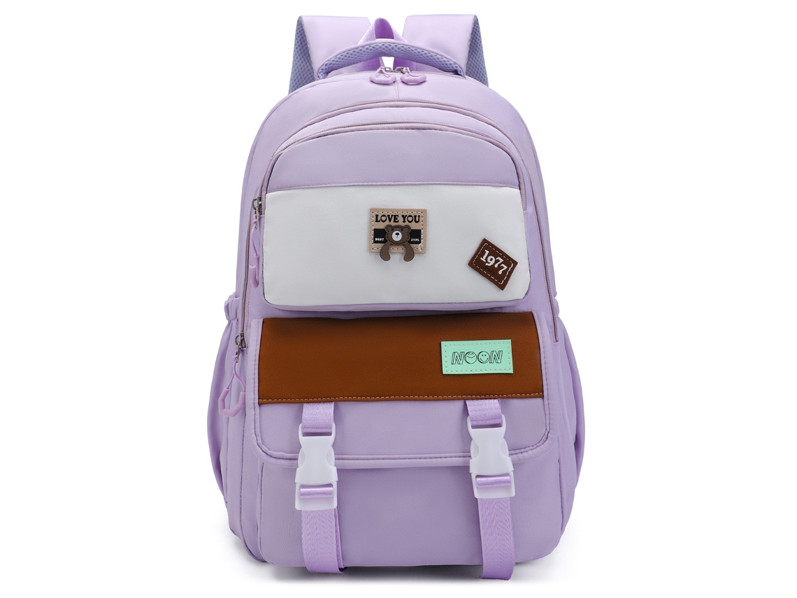Mochila Colorida, Grande Capacidade, Impermeável, Adequada Para Meninas, Estudantes Do Ensino Médio, Universitárias, Etc. Roxa