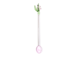 Colher De Cristal Transparente Pequena Para Mexer Chá Ou Café, Com Orquídeas Em Formato De Sino. Ideal Para Misturar Café E Bebidas.