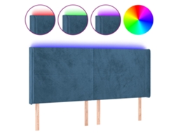 Led Headboard, Led Headboards Vidaxl Azul Veludo (183 X 16 X 118/128 Cm)