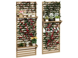Conjunto de 2 suportes CHEZMOI para plantas, 60x18x170 cm, madeira