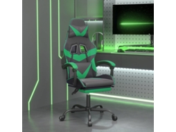 Vidaxl Cadeira Gaming Giratória C/ Apoio Pés Couro Artif. Preto/verde