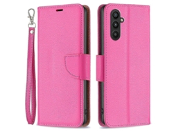 Capa Carteira Para Samsung Galaxy A25 5g Com Textura De Lichia, Suporte, Proteção Contra Quedas E Alça.