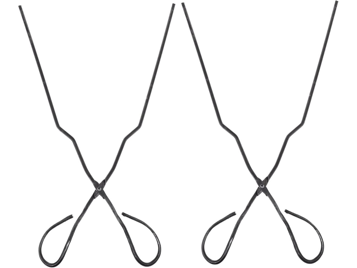 Pinça Para Carvão Longa Dechous, 2 Peças, Utensílio Para Churrasco, Acessório Para Camping