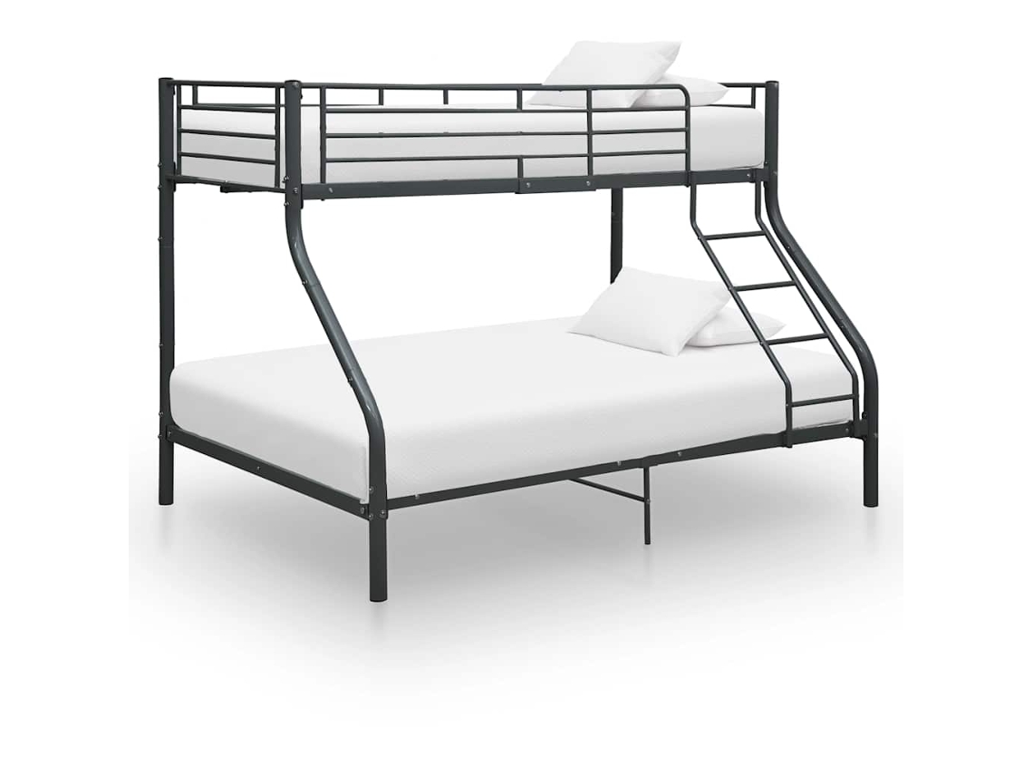 Vidaxl Estrutura De Beliche 140x200/90x200 Cm Metal Preto