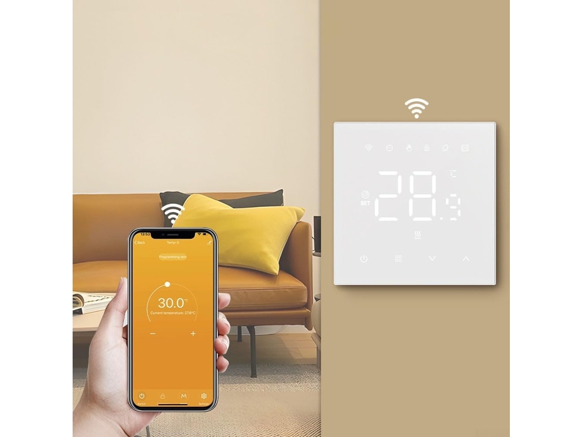 Controlador De Temperatura Ambiente Com Termostato Wi-fi Para Aquecimento De Piso Radiante.
