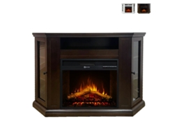 Lareira Elétrica de Canto em Madeira Branca W126 X D78 X H83 Madison DIVINA FIRE