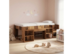 Vidaxl Estrutura De Cama Infantil Com Armazenamento Madeira Antiga