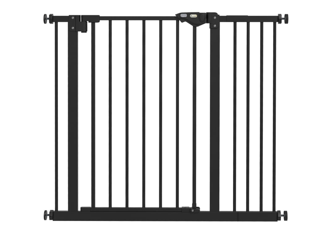 Portão Segurança Cães Metal Plástico Preto 74 94cm