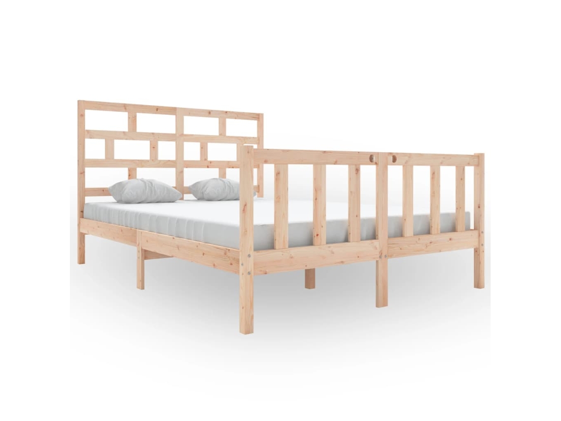 Estrutura de Cama 140x200 Cm Pinho Maciço MAISON EXCLUSIVE