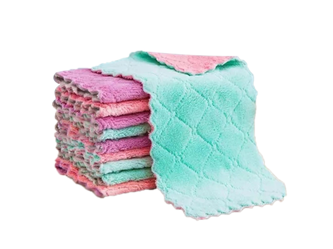 Conjunto de 20 Panos Prato Microfibra Sem Fiapos, Dupla Face e com Alta Absorção de Água BRILVIBERA