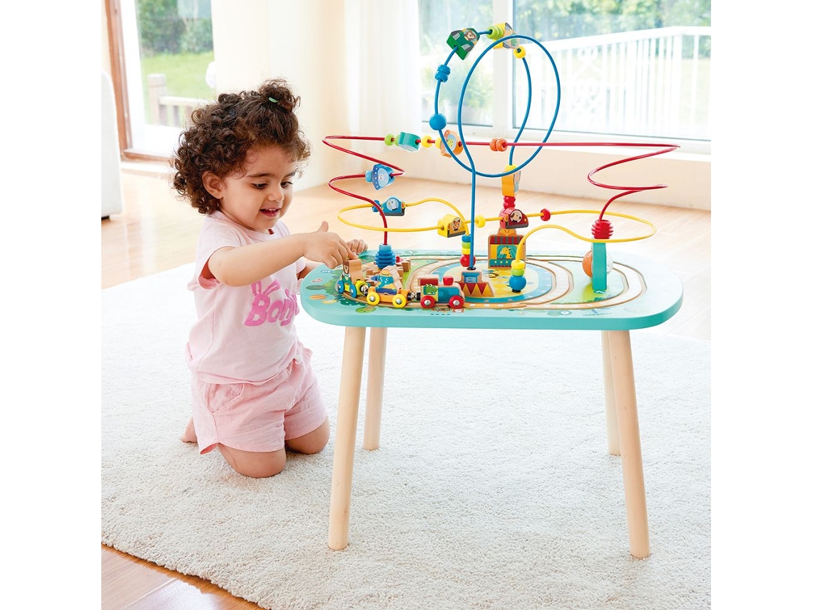 Mesa De Brincar Hape Twisting Railway Maze Brinquedo Interativo De Madeira