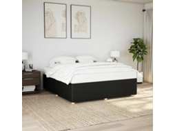 Vidaxl Estrutura de Cama Sem Colchão 200x200 Cm Tecido Preto