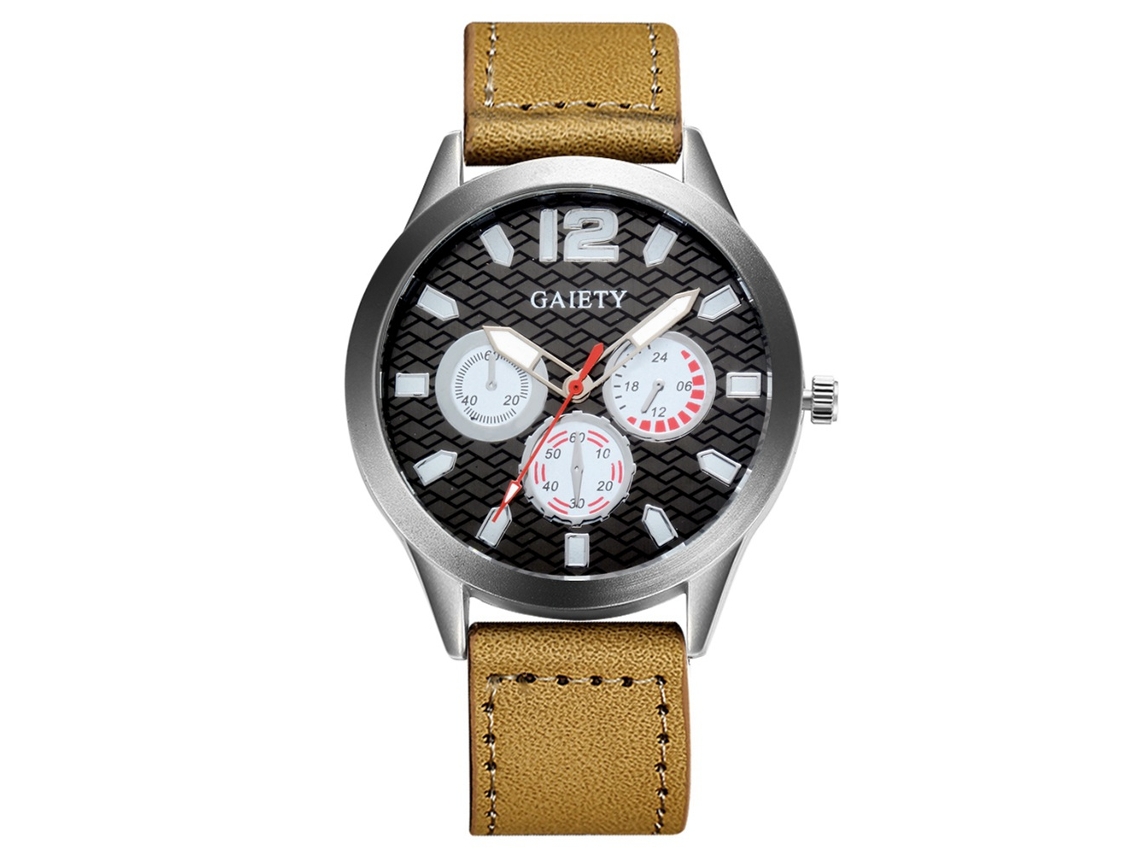 Reloj De Negocio Fashion Gaiety Correa Pu Dial Especial Analógico De Cuarzo Beige