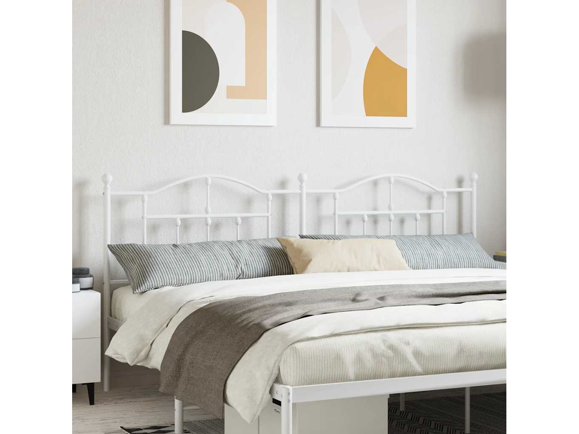Vidaxl Cabeceira De Substituição 200 Cm Metal Branco