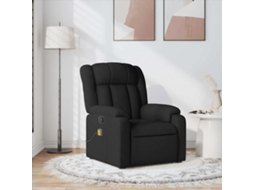 Vidaxl Poltrona De Massagens Reclinável Tecido Preto