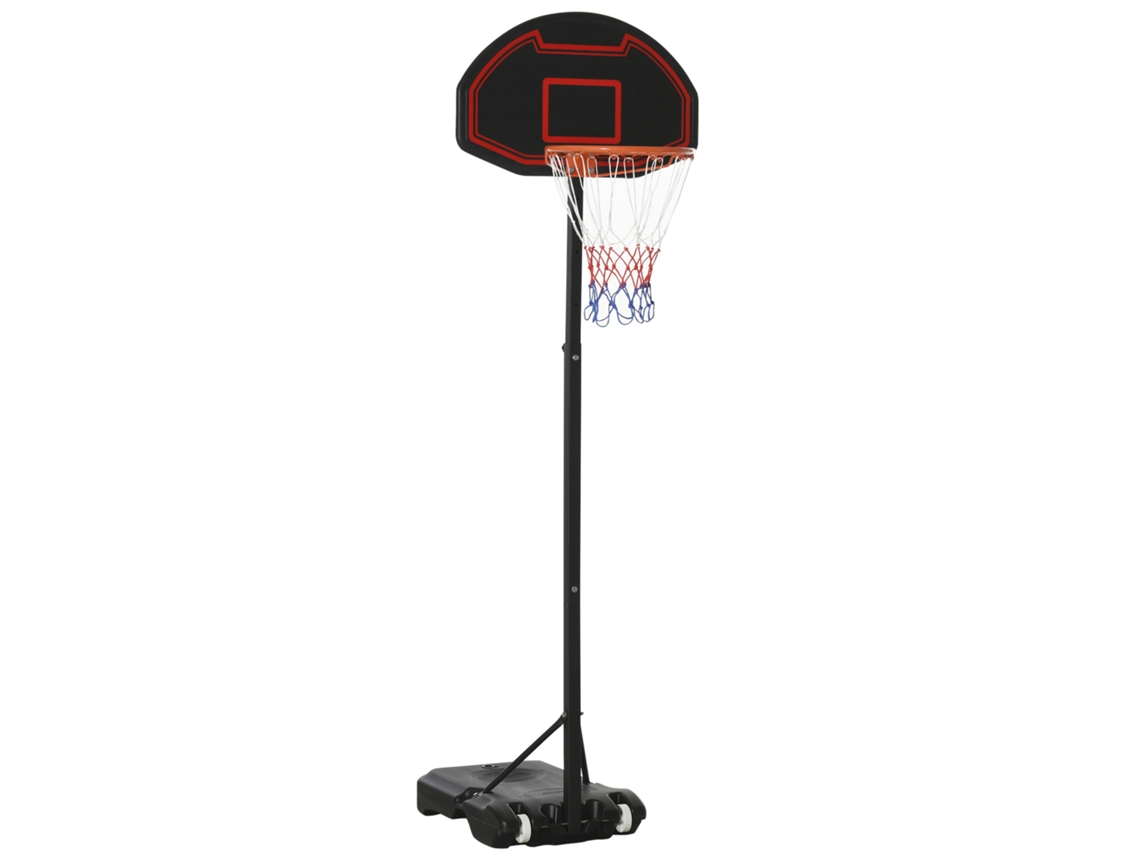Cesta De Basquete Com Suporte Para Área Externa Com Altura Ajustável 195 250 Cm Para Crianças De 8 A 14 Anos Com Rodas Liptaptyn