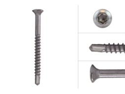 Parafusos para Ripas de Vidro em Aço Inoxidável 410 3 2 X 35 Mm Torx 10 Caixa de 200 Unidades WOVAR
