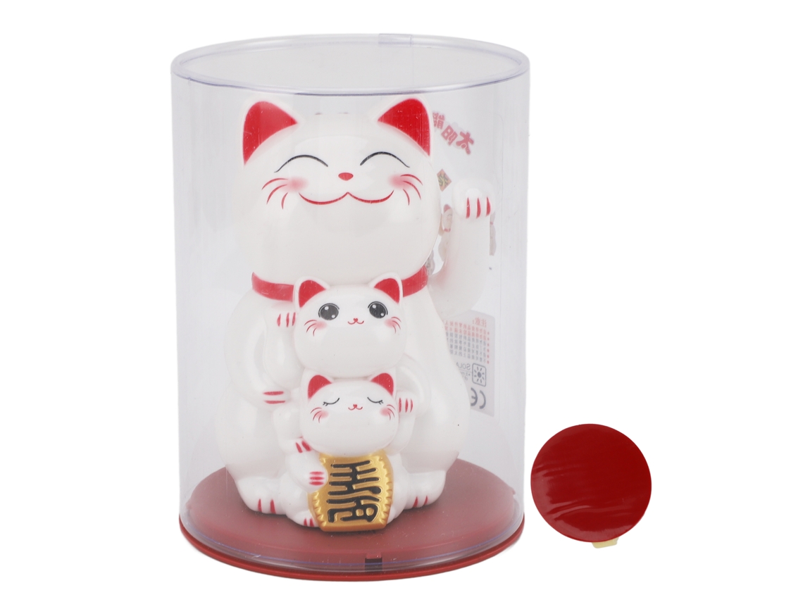 Adorno Gato Solar Que Acena Com Laxiscreed Para Decoração Divertida E Elegante Em Casa