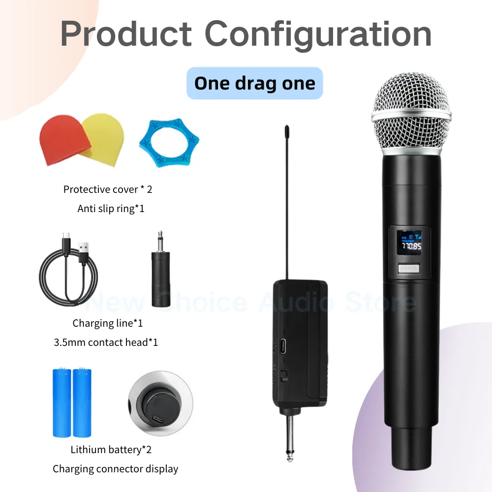 Microfone Sem Fio com Frequência Uhf Fixa, Microfone de Mão MDUG