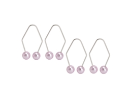 2 Pares De Protetores De Hoyuelos De Acero Inoxidable Morado Para Mejillas Faciales