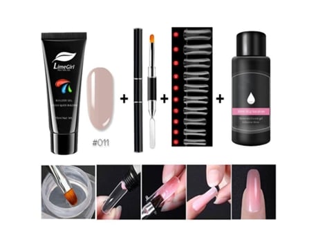 15ml/4pcs Poly Gel Set Gel De Construção Rápida Para Extensões De Unhas Poly Gel Kit Nail Art Para Extensões De Unhas Solução Deslizante Limegirl