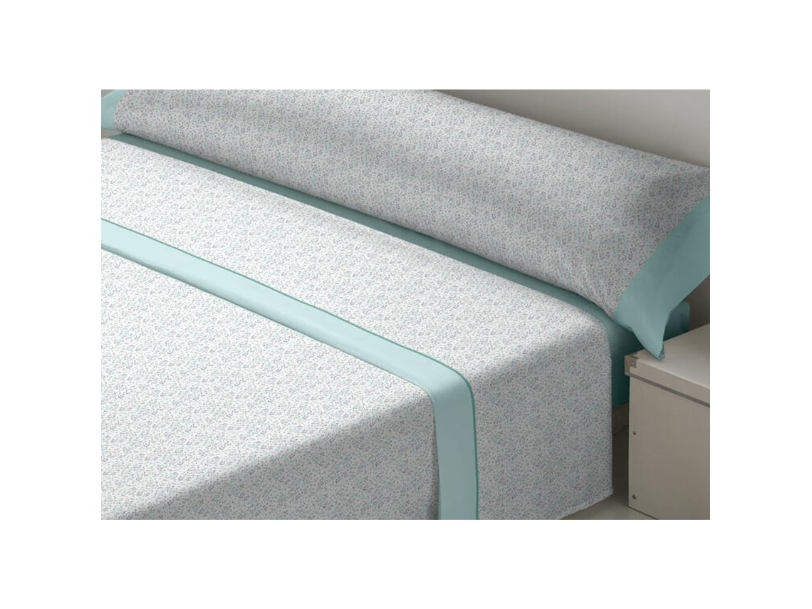 Conjunto De Lençol Dor Lavanda Algodão Verde (200x200)