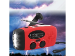 Rádio AM/FM de Emergência AQUAFORGE com Dínamo, Energia Solar e Carregador de Lanterna LED