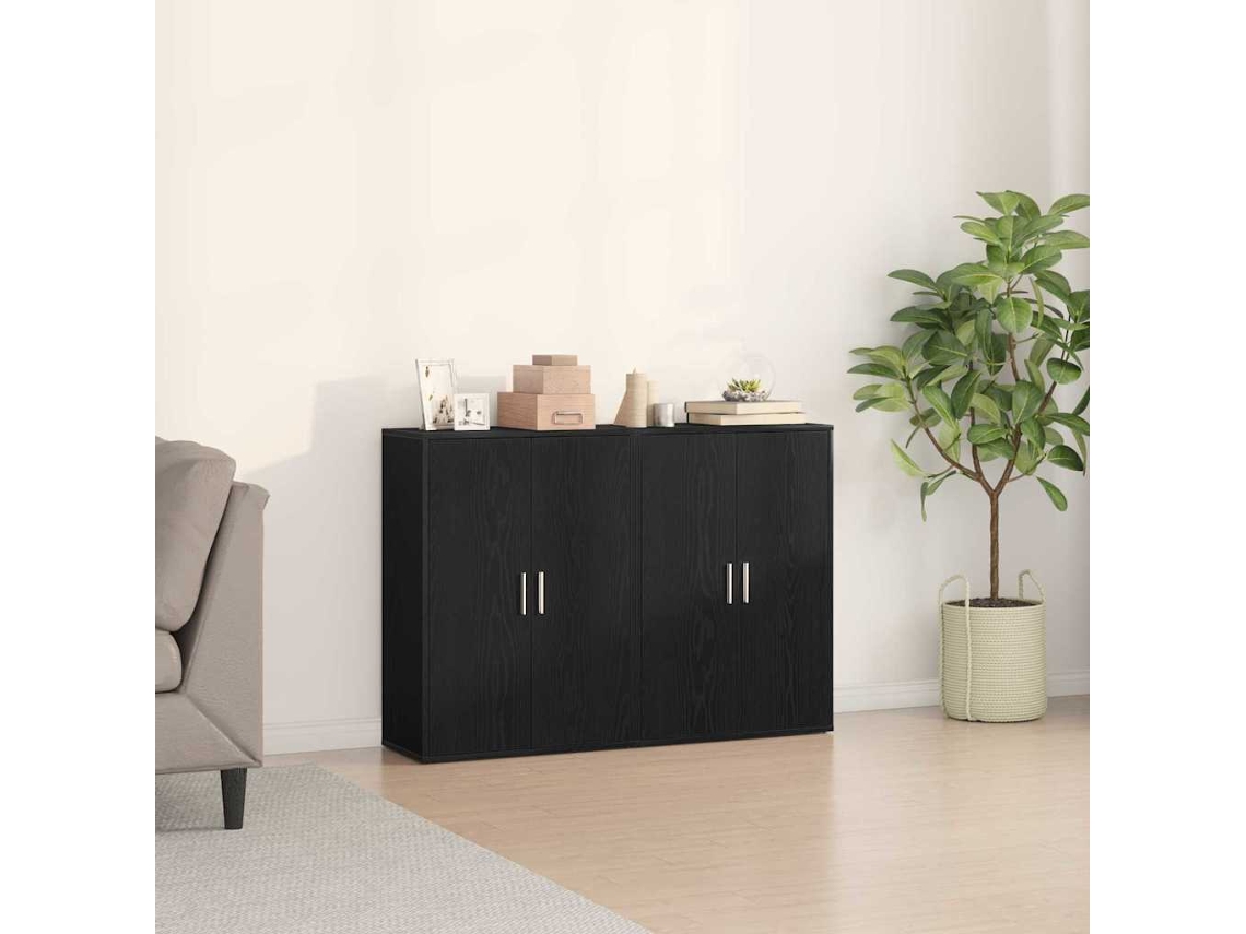 Vidaxl Buffet 2 Unid. Carvalho Preto 60 X 31 X 84 Cm